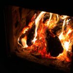 burning wood in fire pit